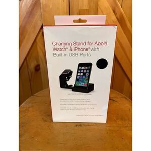 BRAND NEW Element Dual Charging Stand for Apple Watch & Smartphone Black (7580)